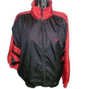 Vintage 90's Speedo Red and Black Windbreaker Jacket L